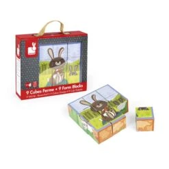 Janod 9 Cubes Les Animaux De La Ferme Kubkid -Magasin De Jouets 9 cubes les animaux de la ferme kubkid 2