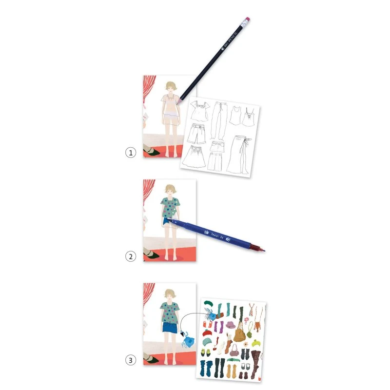 Djeco Atelier Mode Dessiner Une Collection 5 Djeco Atelier Mode Dessiner Une Collection – Image 3