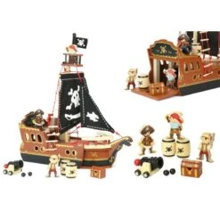 Bateau Pirate Jouet En Bois - Vilac -Magasin De Jouets bateau pirate vilac 2