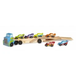 Camion Porte Voitures Avec 6 Voitures De Courses -Magasin De Jouets camion porte voitures avec 6 voitures de courses 3