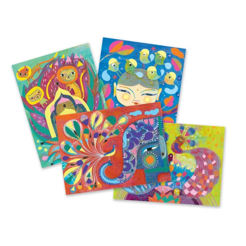 Coffret De Peinture India - Loisir Créatif Djeco 4 Coffret De Peinture India - Loisir Créatif Djeco – Image 2