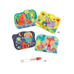 Djeco Coloriage à L'eau - Caché Dans Les Bois -Magasin De Jouets coloriage a l eau cache dans les bois 1