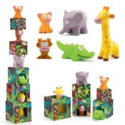 Djeco Cubes Et Animaux à Empiler Maxi Topanijungle -Magasin De Jouets cubes et animaux a empiler maxi topanijungle 7