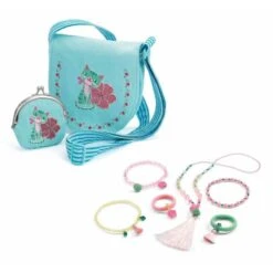 Djeco Pack Sac Brodé Chaton Et Bijoux Pompons Et Papillons
