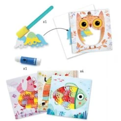 Djeco Peinture Et Collage Oh, C'est Chouette ! -Magasin De Jouets peinture et collage oh c est chouette 1