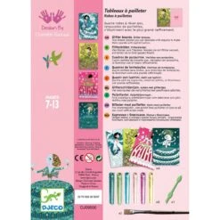 Djeco Robes à Paillettes - Tableaux à Pailleter -Magasin De Jouets robes a paillettes tableaux a pailleter 2