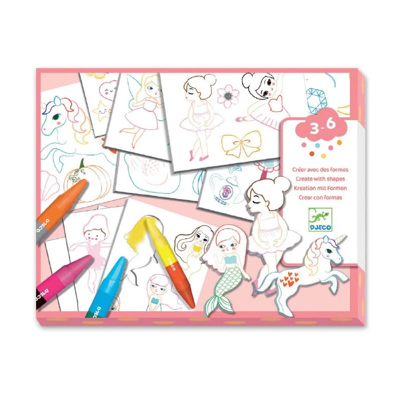 Djeco Un Monde à Créer, Filles - Pochoirs, Coloriages Et Collages 3 Djeco Un Monde à Créer, Filles - Pochoirs, Coloriages Et Collages