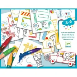 Djeco Un Monde à Créer, Voitures - Pochoirs, Coloriages Et Collages -Magasin De Jouets un monde a creer voitures 2